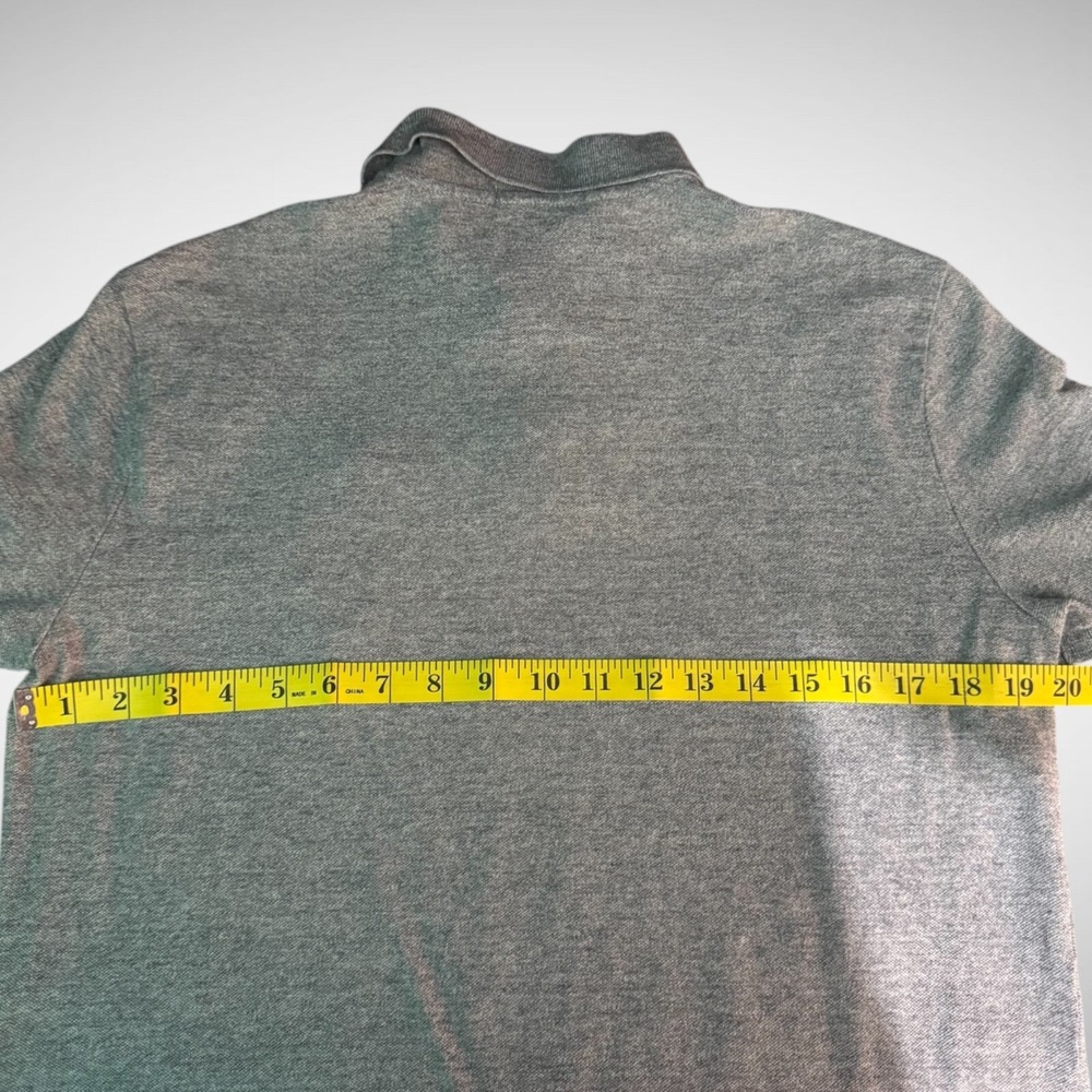 Polo Ralph Lauren Mens Large Short Sleeve Polo Gray Pre Owned Slim Fit Big Pony - Picture 4 of 7
